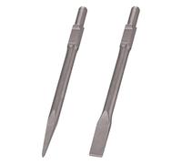 NONDK Juego de 2 Cinceles Hexagonales de 1-3/16 Pulgadas con Cinceles de Punta y Planos para Martillos de Demolición Eléctricos de Alta Resistencia y Rompedores de Hormigón.