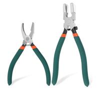 NONDK Juego de 2 Piezas de Alicates de Vidrio de Alta Resistencia con Puntas de Goma para Mosaicos de Vidrio Templado - Herramienta Profesional para Cortar Vidrio Verde.
