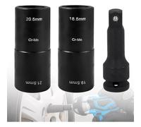 NONDK Juego de 3 Tuercas para Llave de de Doble Cabezal de 18,5/19,5/20,5/21,5 mm con Extensión de 1/2 Pulgada y Dado de Doble Cabezal.