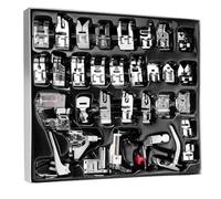 NONDK Juego de 32 Prensatelas para Máquina de Coser, Pies de Costura A Presión Aptos para Singer, Euro-Pro