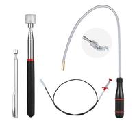 NONDK Juego de 4 Herramientas de Recogida Magnética Telescópica, Herramienta de Recogida Telescópica Magnética Extensible de 1 A 15 Libras y Resorte Flexible de 23 Pulgadas