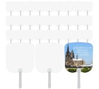 NONDK Juego de Abanicos de Mano para Sublimación, Abanicos de de Doble Cara en, Abanicos de Mano DIY para Iglesias y Bodas (30 Unidades)