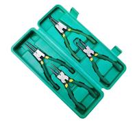 NONDK Juego de Alicates para Anillos de Seguridad de 7 Pulgadas, Alicates Doblados Rectos Internos Externos, Herramienta Multifuncional para Quitar Anillos de Retención