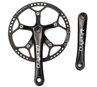 NONDK Juego de Bielas de una Sola Velocidad 53T 170Mm Crankarms Juego de Bielas de Bicicleta Plegable con Cubierta Protectora para Bicicleta Track Road Bicycle