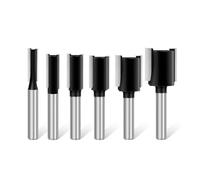 NONDK Juego de Brocas de Fresado de Corte Recto de Doble Estría con Vástago de 1/4 de Pulgada, Herramienta para Carpintería, Fresa para Ranurado, Broca para Fresadora