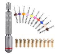 NONDK Juego de Brocas para Taladro de Mano: 10 Piezas de Brocas de Metal con Minitornillo de Banco y 10 Piezas de Pinza de Mandril Micro-Tipo para Hacer Joyas y Tallar