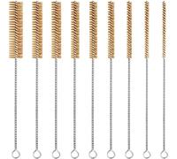 NONDK Juego de Cepillos de Alambre Latón de 9 Piezas, Cepillo de Limpieza de Tubos 12", Kit de Cepillos de Alambre Redondos, Cepillo de Cerdas Metálicas para Limpieza de Tuberías y Tubos