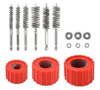 NONDK Juego de Cepillos de Limpieza para Tuberías de Cobre con Cerdas de Acero Inoxidable, Apto para Tuberías de Cobre, Latón y Bronce, Herramienta de Limpieza para Fontanería y Soldadura.