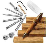 NONDK Juego de de Pluma, de Recortador de Barril para Kits de Pluma de 7 Mm, 8 Mm, 3/8 Pulgadas, 27/64 Pulgadas, Ejes Piloto de 10 mm para Kits de Pluma de Carpintería