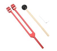 NONDK Juego de Diapasones de 128 Hz para Sanación de Chakras, de Aleación de Aluminio, para Terapia de Sonido, Bioacústicos, Coloridos, Ajustables, Color Rojo.