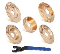 NONDK Juego de Discos para Tallar Madera para Amoladora Angular de 4 Pulgadas o 4 1/2 Pulgadas con Llave, Accesorios de Rueda de Disco de Lijado para Carpintería