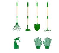 NONDK Juego de Herramientas de Jardinería para Niños: 6 Piezas con Pala, Rastrillo, Rastrillo de Hojas y Juguetes para Cavar y Desmalezar el Césped.