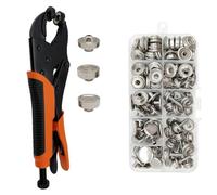 NONDK Juego de Herramientas para Broches de Presión Alta Resistencia, Kit de Botones de Presión Ajustables Que Incluye 40 Juegos de Broches de Metal de Repuesto de Acero Inoxidable 15 Mm