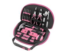 NONDK Juego de Herramientas para Mujeres de 63 Piezas en Color Rosa, Incluye Llaves, Destornilladores y Herramientas de Reparación del Hogar, con Estuche Portátil y Agarre Antideslizante.