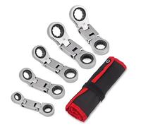 NONDK Juego de Llaves, Juego de Llaves de Trinquete de Cabeza Flexible, Llave de Trinquete de Doble Boca, Métricas de 8-19 mm, 5 Piezas