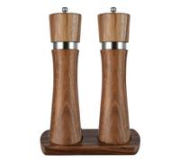 NONDK Juego de Molinillo de Sal y Pimienta con Posavasos, Molinillo de CeráMica Ajustable, Molinillo de Sal, Molinillo de Acero Inoxidable, Molinillo de Pimienta