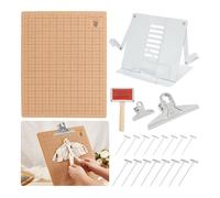 NONDK Juego de Tablero de Macramé, Tablero de Macramé y Soporte Ajustable de Metal, Suministros de Macramé, Tablero de Proyecto de Macramé con Rejilla de Doble Cara