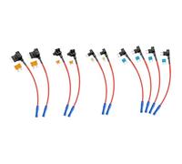 NONDK Kit de 10 Fusibles Adaptadores para Coche de 12 V, 4 Tipos de Fusibles Estándar Mini Micro2 de Perfil Bajo para Coches, Camiones, Barcos y Autocaravanas
