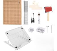 NONDK Kit de 108 Tableros y Alfileres de Macramé, Tablero de Macramé de Madera de 30 X 40 cm y Soporte de Metal Ajustable para Trenzar y Anudar.
