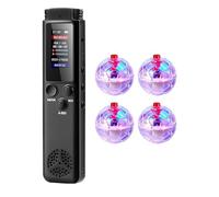 NONDK Kit de 5 Piezas de Grabadora de Voz Digital de 64 GB con 4 Luces LED, Pelota de Juguete para Gatos Activada por Movimiento, Grabadora de Voz Activada por Voz