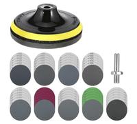 NONDK Kit de 54 Discos de Lijado de 5 Pulgadas, Lija Húmeda y con Almohadilla de Espuma, Grano 400 A 5000 para Pulir Madera y Metal.