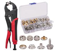 NONDK Kit de A Presión Resistente con 3 Troqueles Ajustables para Cubiertas de, Telas y Bricolaje.