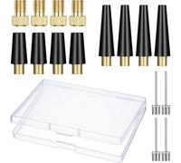 NONDK Kit de Adaptadores Universales para Bomba de Aire de 16 Piezas, Adaptadores de Válvula para Bomba de Bicicleta, Agujas para Inflar Pelotas, Boquillas para Juguetes Inflables de Piscina.