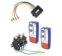 NONDK Kit de Cabrestante de Control Remoto InaláMbrico: 12 V, 250 A, Resistente Al Agua, Contactor de Relé de Solenoide + 2 Piezas de Control Remoto de Cabrestante InaláMbrico