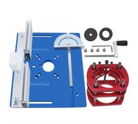 NONDK Kit de Elevación para Fresadora de Carpintería. Placa de Inserción de Aluminio para Mesa de Fresadora con Guía de Inglete y Soporte para Motores de 65 mm de Diámetro.