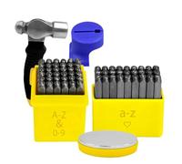 NONDK Kit de Estampado de Metal - Juego de Perforadoras de Letras, Sellos de Metal para Joyería, Acero, Números y Letras.