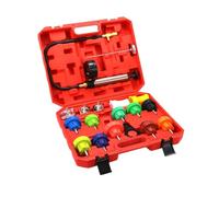 NONDK Kit de Herramientas de Prueba de Fugas de Presión del Radiador de 18 Piezas, Juego de Detector de Prueba de Fugas del Tanque de Agua del de Enfriamiento con Bomba Manual