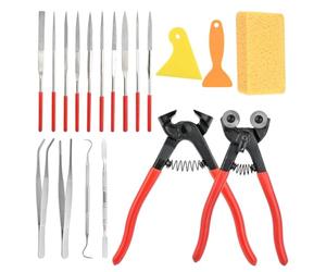 NONDK Kit de Herramientas para Mosaicos de 19 Piezas, Herramientas Profesionales para Cortar Mosaicos de Vidrio y Cerámica