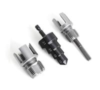 NONDK Kit de Herramientas para Roscar Tubos de PVC de 3 Piezas, Cortadores de Rosca Interna/Externa de 1/2" y 3/4", Reamer y Broca Escalonada de 15-31 Mm.
