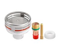 NONDK Kit de Junta de Lente de Gas para Cuerpo Colector de 2,4 mm con Boquilla Anticolisión de Vidrio de 24 Piezas para Accesorios de Antorcha de Soldadura TIG -17/18/26