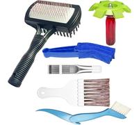NONDK Kit de Limpieza de Aletas de Aire Acondicionado de 6 Piezas, Herramienta de Limpieza de Serpentines HVAC con Peine de Aletas, Alisador y Cepillo de Microfibra de Doble Cara.