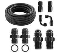 NONDK Kit de Línea de Enfriador de Transmisión Automática para 4L60E 4L65E, Kit de Manguera Trenzada de Nylon Negro.
