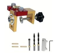 NONDK Kit de Plantilla para Espigas para Carpintería, Localizador de Punzones para Espigas de Madera Ajustables, Plantilla para Agujeros de Bolsillo de Aluminio