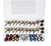 NONDK Kit de Potenciómetro de 20 Piezas con Perillas B5K 10K 20K 50K 100K Interruptor de Potenciómetro de Eje Único de 15 mm
