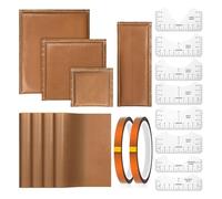 NONDK Kit de Prensado Térmico DIY: 18 Piezas con 4 Tamaños de Almohadillas, Láminas de PTFE, Cinta Adhesiva y Reglas para Camisetas