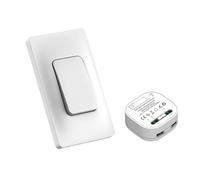 NONDK Kit de Receptor y Interruptor de Luz Inalámbrico Autoalimentado, Interruptor de Pared con Control Remoto, Accesorios de Iluminación