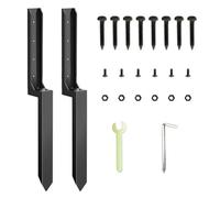 NONDK Kit de Reparación de Cercas, 2 Estacas de Soporte de Cerca de Metal Engrosadas, Estacas de Sólidas, Estabilizador de Poste de Reparación Rápida para Reparación Inclinada