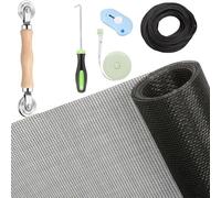 NONDK Kit de Reparación de Mosquiteras para Ventanas y Puertas Mosquiteras de 48" X 118" con de Fibra de Vidrio, Herramienta de Rodillo, Gancho, Cortador y Ranura para Reemplazo
