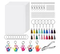 NONDK Kit de Retráctil de 251 Piezas. Incluye 20 Láminas de Plástico Retráctil, Perforadora, Borlas, Cierres de Langosta y