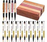 NONDK Kit para Hacer 10 Bolígrafos, 10 Bolígrafos para Tornear Madera, 10 Bolígrafos de Madera en, Bolígrafo Giratorio, Recarga de Bolígrafo de Cobre para Bricolaje.