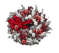 NONDK La DecoracióN NavideñA de Coronas NavideñAs Rojas y Blancas InaláMbricas para Puerta de Entrada, Guirnalda NavideñA para Colgar en la Pared