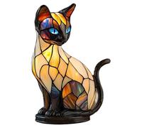 NONDK Lámpara de de Resina con Vitrales, Luz LED de Noche, Lámpara de Noche para Dormitorio, Sala de Estar, Decoración del Hogar, Regalo