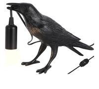 NONDK Lámpara de - Lámpara de, Lámpara de Pájaro, Decoración Gótica de Halloween, Decoración para Mesita de Noche, Dormitorio, Sala de Estar, con Bombilla, Enchufe Europeo