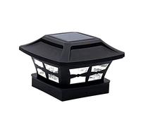 NONDK Luces de Tapa de Poste Solar 2 Modos de IluminacióN Luces de Tapa de Cerca de Cubierta LED para Postes de Madera DecoracióN de JardíN Negro CáLido