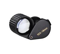 NONDK Lupa de Joyero Plegable, Lente de Vidrio Triplete, Lupa de Joyería, Aumento de Joyería con Lente de Vidrio Triplete de 18 Mm, 10x.