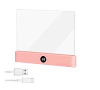 NONDK Luz de Lectura LED, Recargable, Transparente, con 3 Colores y Temporizador, Ideal para Leer Libros A Toda Página, Color Rosa.